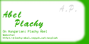 abel plachy business card