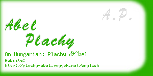 abel plachy business card